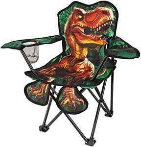 Toy To Enjoy Outdoor Dinosaur Chair for Kids – Foldable Children’s Chair for Camping, Tailgates, Beach, – Carrying Bag Included Mesh Cup Holder & Sturdy Construction. Ages 2 to 5 (Patent Pending)