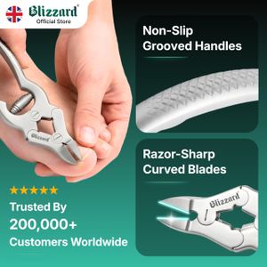Blizzard Professional Toenail Clippers – Heavy Duty Stainless Steel, 15cm with Metal File