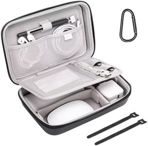 MOSISO Electronic Organizer Travel Case Compatible with MacBook Power Adapter, Compatible with Magic Mouse & Pencil, SD Card, USB Flash Disk with 4 Modular Insert & 2 Cable Tie & Snap Hook, Black