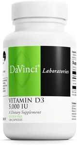 DaVinci Labs Vitamin D3 5000 IU - Dietary Supplement to Support Healthy Teeth and Bones, Cardiovascular Function, and Immune Health* - With 5000 IU per Serving - Gluten-Free - 120 Capsules
