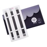 KnitPro - KnitPro Karbonz (15cm, 2.00-4.00mm) Double-Pointed Knitting Needle Set - 1 Set, Silver/Black