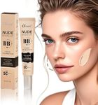 O'CHEAL BB Cream with SPF 50+ | Full Coverage Tinted Moisturizer with Buildable Concealer Powder Foundation, Oil-Free, Hydrating & Matte Finish | Vegan, Cruelty-Free, for All Skin Types(Ivory)