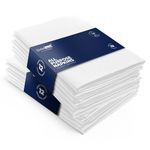 LivinEase Cotton Cloth Napkins Set of 12-100% Organic Cotton 46 x 46 cm Reusable Oversized White Dinner Napkins - Hotel Quality Pure Cotton Fabric Napkin - Ideal for Home Use & Events(White, Cotton)