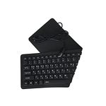 Meega Tech Foldable Silicone Keyboard USB Wired Korean Layout Keyboard Waterproof Rollup Keyboard for PCNotebookLaptop, black, 4.9inch15.9inch0.4inch