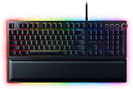 Razer Huntsman Elite - Mechanical Gaming Keyboard (Premium Keyboard with Linear Opto-Mechanical Switches, Functional Rotary Control, Illuminated Palm Rest, RGB Chroma Lighting) US Layout