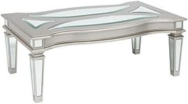 Signature Design by Ashley - Tessani Contemporary Rectangular Cocktail Table, Silver