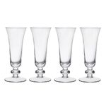 MIKASA Salerno Crystal Champagne Glasses, 170ml, Set of 4 Lead-Free, Clear Fine Glass Flutes with Short Stem and Wide Rim - Dishwasher Safe