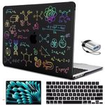 LCMOCICO for MacBook Air 13.6 inch Case M3 2024 A3113 2022 2023 A2681 M2 Chip,Crystal Black Pattern Plastic Hard Shell Cover for MacBook 13.6 Air M3 2024 Liquid Retina Display & Touch ID, Formula Set