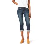 Signature by Levi Strauss & Co. Gold Label Women's Mid-Rise Slim Fit Capris (Available in Plus Size), Blue Laguna, 10