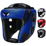 Mytra Fusion AD Head Guard Boxing Headgear MMA Head Guard Martial Arts headgear for Protection & Training (Black/Blue, S/M)