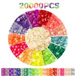 Jelly Glitter Gems for Diamond Painting Accessories, 20000 Pieces 20 Colors Diamonds Replacement, Square Sparkle Shiny Rhinestone for Nails Gems Art Crafts or Ornaments (1000 pcs per Bag)