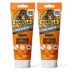 Gorilla Heavy Duty White Grab Adhesive, 200ml Tube (2 Pack) – All-Purpose, Ultra-High Strength & Holds Instantly | 100% Waterproof & Temperature Resistant