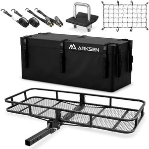 60" x 23" x 5.5" Folding Hitch Cargo Carrier w/Bag, Straps, Net, Stabilizer