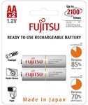 Fujitsu AA NiMH 1900mAh Pre-Charged Rechargeable Battery Pack of 2 HR-3UTCEU(2B)