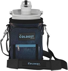 Coldest Water Bottle Carrier Bag with Adjustable Straps - Travel Friendly, Dent Free Design & Extra Phone Pocket, Holder Case Pouch Sleeve Cover Fits Insulated Water Bottle (Half Gallon)