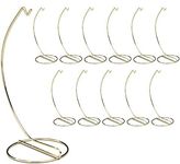 BANBERRY DESIGNS Gold Ornament Stands - Set of 12 Brass Metal Christmas Ornament Hangers - 7-Inch Stand - Terrarium Display