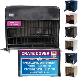 Pet Dreams Dog Crate Cover - Breathable Fabric Kennel Topper for Double-Door Crates, Fits iCrate Dog Cages 18, 24, 30, 36, 42, 48 Inches (Grey, XX Large, 48")