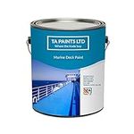 T A Paints Ltd Marine Boat Deck Paint - Suitable for Metal, Wood & Timber - Above & Below The Waterline - Ideal for Boats, Barges & Narrowboats (1 Litre, RAL 5012, Blue)