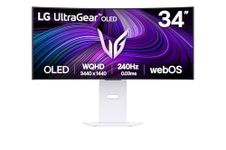 LG UltraGear OLED GX9s SMART Gaming Monitor 34GX90SA-W - WOLED UWQHD 1440p Curved 34 Inch, 240Hz, 0.03ms, HDR 400, webOS AI, Speakers, Wi-Fi, Bluetooth, DP1.4, HDMI 2.1, USB-C, White