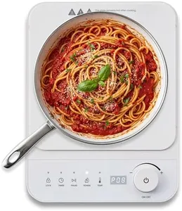 Elite Gourmet Slim Portable Induction Cooktop, 1500W Countertop Burner with 10 Power Levels & Temperature Control (140°F–465°F), Ultra-Slim 2" Design, Digital Touch Controls, Timer & Child Lock