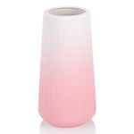 White Ceramic Vase, GUKJOB Flower Vase Ceramic Vase for Flowers, Decorative White Vase for Pampas Grass, Small Vase for Home Living Room Dining Table Farmhouse Office Decor (Gradient Pink)