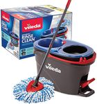 Vileda EasyWring RinseClean Spin Mop & Bucket System | 2-Tanks Separate Clean and Dirty Water | Machine Washable and Reusable Microfiber Mop Head | Hands-Free Wringing Mop Bucket