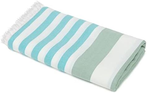 Mush 100% Bamboo Extra Large Towels For Bath Ultra Soft, Absorbent, Quick Dry, Compact Cabana Styled Bath Towel For Men And Women For Daily Use, Beach, Pool, Gym (Turquoise & Light Green, 1), 250 TC
