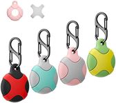 Meokkaebi 4 Pack Silicone Case for Apple AirTag with Keychain Ring, Waterproof Anti-Scratch Protective Tracker Cover Compatible with AirTags 2021 for Pets, Keys, Luggage, Backpacks