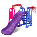 Baybee 3 in 1 Climber Foldable Baby Garden Slide for Kids - Plastic Garden Slide for Kids/Toddlers/Indoor/Outdoor Preschoolers for Boys and Girls Age Group-1 to 5 Years,Blue & Red(Pack of 1 set)