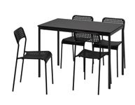 MARIAS KOMMERCE SANDSBERG/ADDE Table and 4 Chairs, Black/Black, 110x67 cm (43 1/4x26 3/8 ")