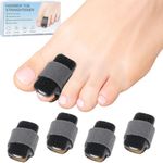 DLMDLM 4pcs Hammer Toe Straightener with Aluminum Plate, Adjustable Hammer Toe Corrector for Women & Men,Toe Splints Wraps Relief for Curled, Bent Toes,Crooked (Medium)
