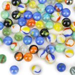 HAKACC 160PCS Glass Marbles,Marbles Bulk Assorted Styles Fun Retro Toys for Kids Marble Games DIY Home decoration