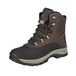 NORTIV 8 Men's 180411 Brown Black Insulated Waterproof Construction Hiking Winter Snow Boots Size 10.5 US/ 9.5 UK