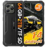 Blackview Rugged Smartphone Android 14, BV5300Pro 12GB+64GB/1TB, 6580mAh Battery, 6.1" HD+ Display,3 Cards Slot, IP68/IP69K Waterproof Phone,13MP Camera 4G Dual SIM/NFC/OTG/Face ID-Black