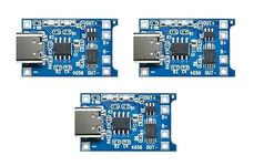 Scriptronics® TP4056 Type-C Input Interface USB 5V 1A 18650 Lithium Battery Charger Module Charging Board with Dual Protection Function (3 Piece)