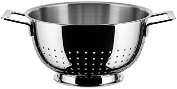 Alessi POTS & Pans, Colander in 18/10 Stainless Steel Mirror Polished,8.75 Inch, Medium