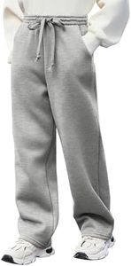 Arshiner Boys Casual Pants Fleece Sweatpants Lightweight Open Bottom Lounge Pants Drawstring Jogger Pants with Pockets