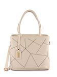 MARK & KEITH Classy Geometric Print Top Handle Big Tote Bag with Zip Closure For Women & Girls | Detachable & Adjustable Sling Strap | Shoulder Bag_White