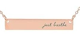 just breathe bar necklace rose, sil