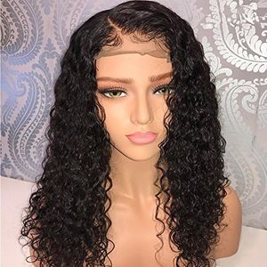 (25cm) - LIAZAHAIR Short Deep Curly Human Hair Lace Front Wigs With Baby Hair Pre-Plucked Natural Hairline Brazilian Remy Bob Wig For Ladies (25cm)