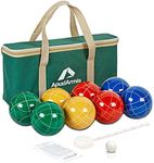 ApudArmis Bocce Balls Set, Outdoor Family Bocce Game for Backyard/Lawn/Beach - Set of 8 Poly-Resin Balls & 1 Pallino & Nylon Carrying Case & Measuring Rope (90mm)