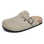 Women's Suede Leather Clogs Slip on