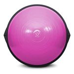 BOSU Home 25 Inch Multi Functional Full Body Workout Exercise Balance Strength Trainer Gym Ball Equipment with Guided Workouts and Pump, Pink