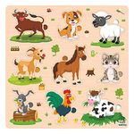 Webby Wooden Farm Animals Montessori Educational Pre-School Puzzle Board Toy For Boys And Girls, Kid