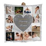 L&S PRINTS Personalised Photo Blanket | Lovely Memory Quote Picture Collage Blanket | Extra Large 150cm x 150cm Fleece Throw | Custom 12 Photo Memory Beautiful Blanket - Made in England