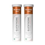 HealthKart hk vitals Glutathione - 15 Effervescent Tablets | L-Glutathione Tablets with Vitamin C & E, for Skin Glow & Hydration, No Added Sugar, Orange Flavour (Pack of 2)