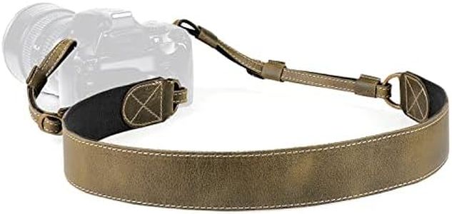 MegaGear SLR, DSLR Sierra Series Genuine Leather Camera Shoulder or Neck Strap (Green), One Size, MG2002