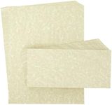 Best Paper Greetings 96 Pack Parchment Stationery Set (48 Textured Paper w/Matching Envelopes) for Writing Letters, Resumes, Business Use (Printer Friendly 8.5 x 11 In) - Writing Paper with Envelopes