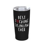 Fenmshairy Best Sister in Law Ever Travel Mug, Stainless Steel Insulated Vacuum Tumbler with Lid 20 Oz, Anniversary Christmas Birthday Gift for Women Soul Sister Best Friend Bestie BFF