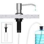 DAYONE Kitchen Sink Soap Dispenser, Stainless Steel Built in Hand Soap Dispenser Pump, Dish Lotion Countertop Soap Dispenser Pump with 126cm/4FT Extension Tube Kit, 360°Rotation, Brushed Steel